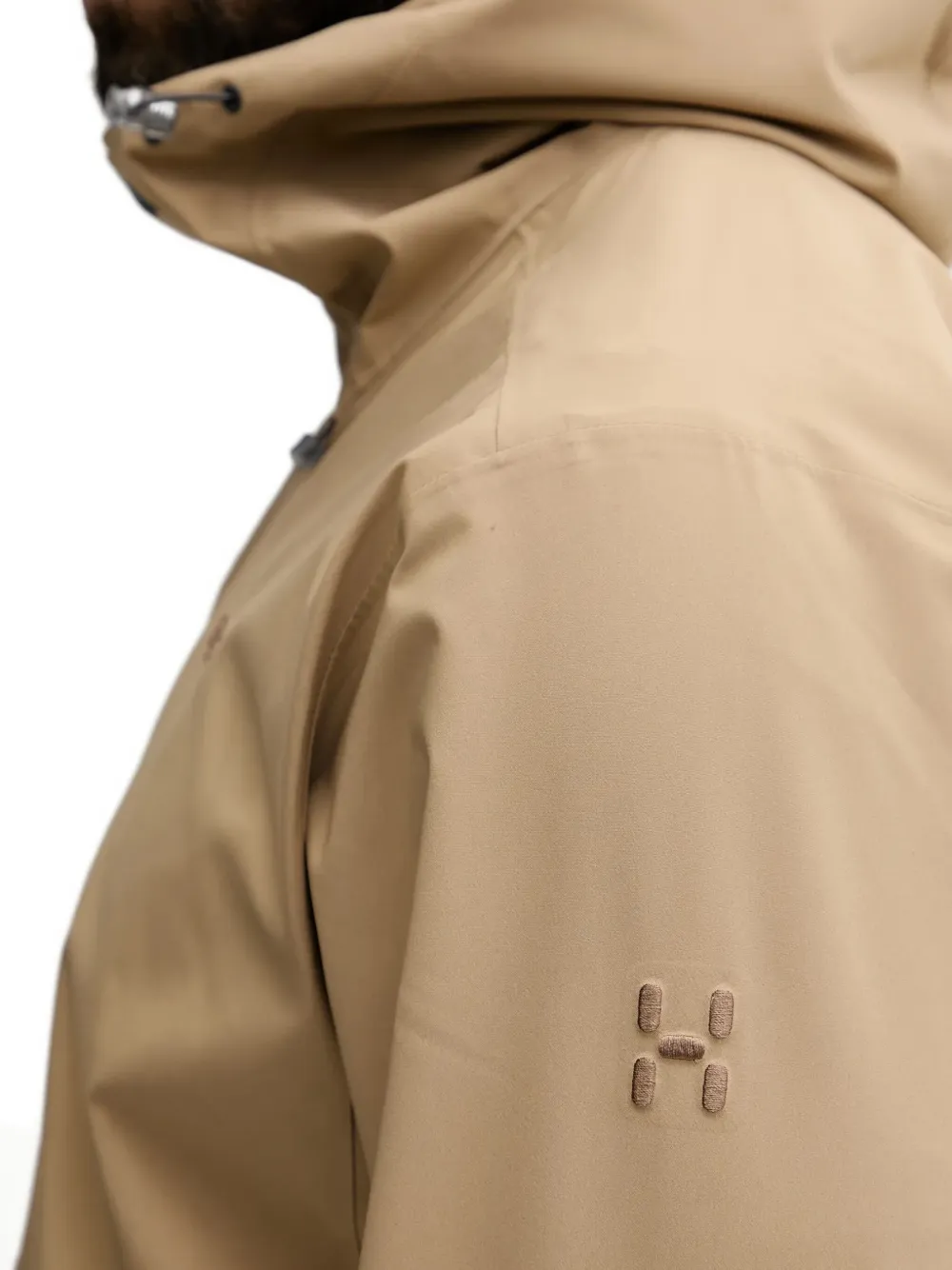 Haglöfs Hooded Logo-detail Jacket In Brown