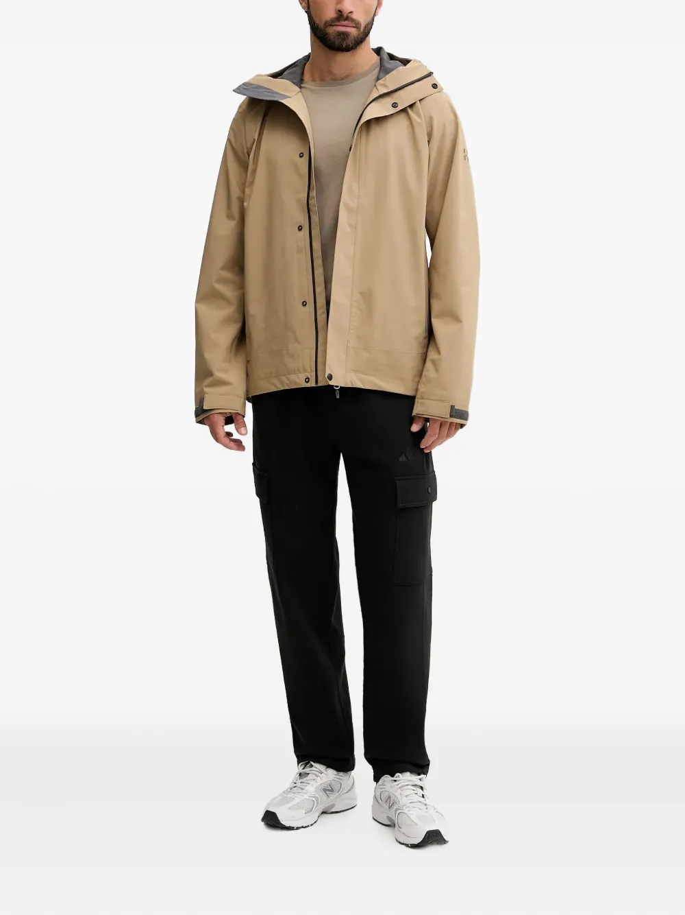 Haglöfs Hooded Logo-detail Jacket In Brown