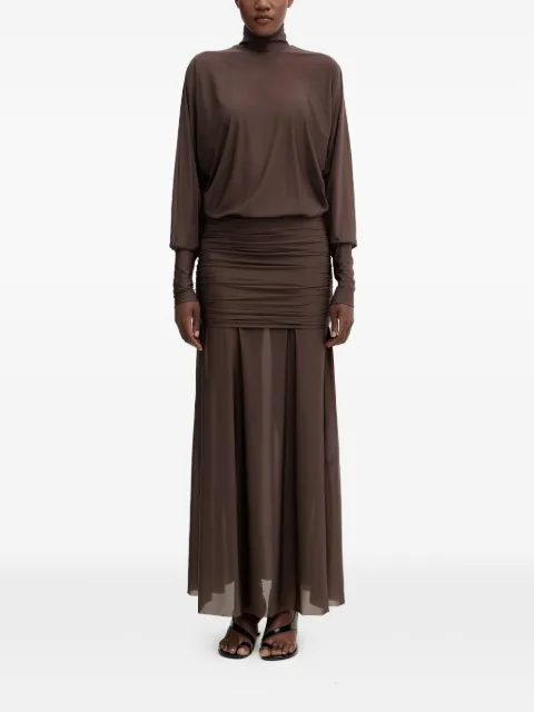 Aniye By roll-neck gathered maxi dress
