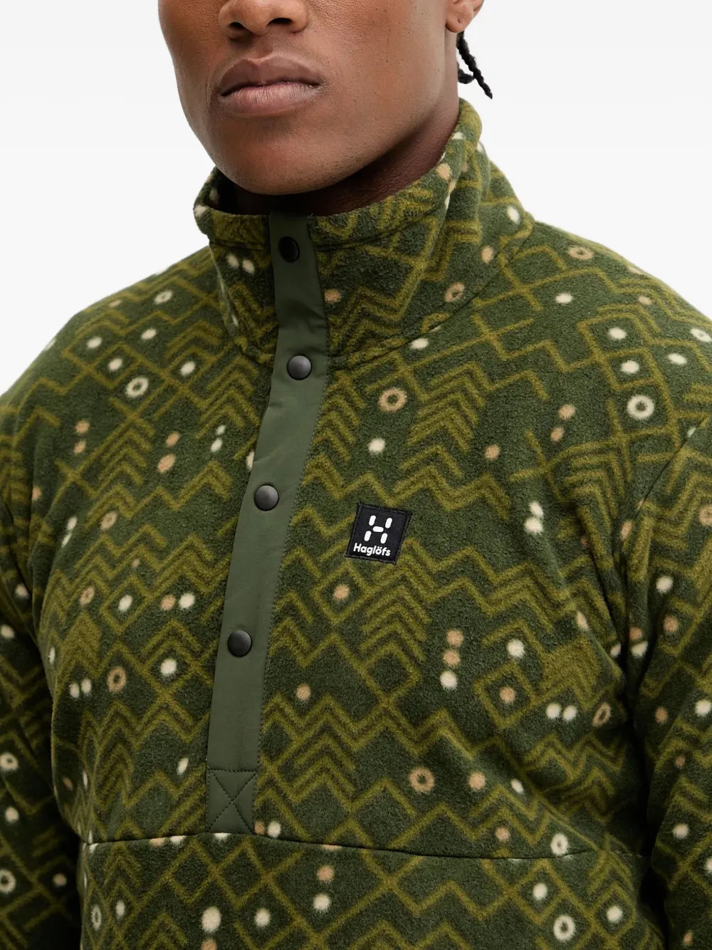 Haglöfs Mora Button-down Patterned Sweatshirt In Green