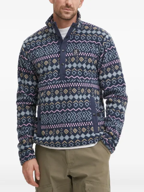 Haglöfs Mora geometric-pattern half-buttoned sweatshirt