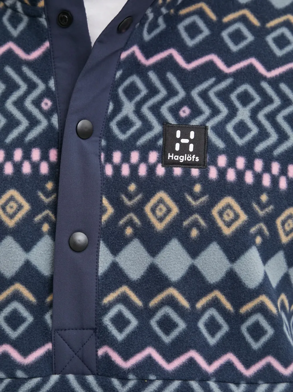 Haglöfs Mora Geometric-pattern Half-buttoned Sweatshirt In Blue