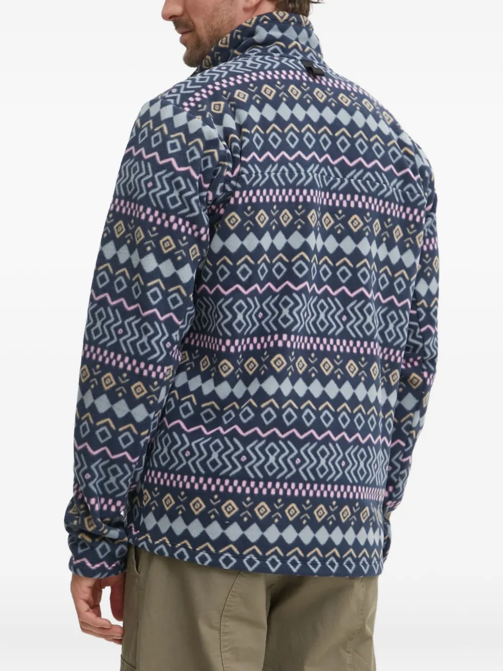 Haglöfs Mora Geometric-pattern Half-buttoned Sweatshirt In Blue