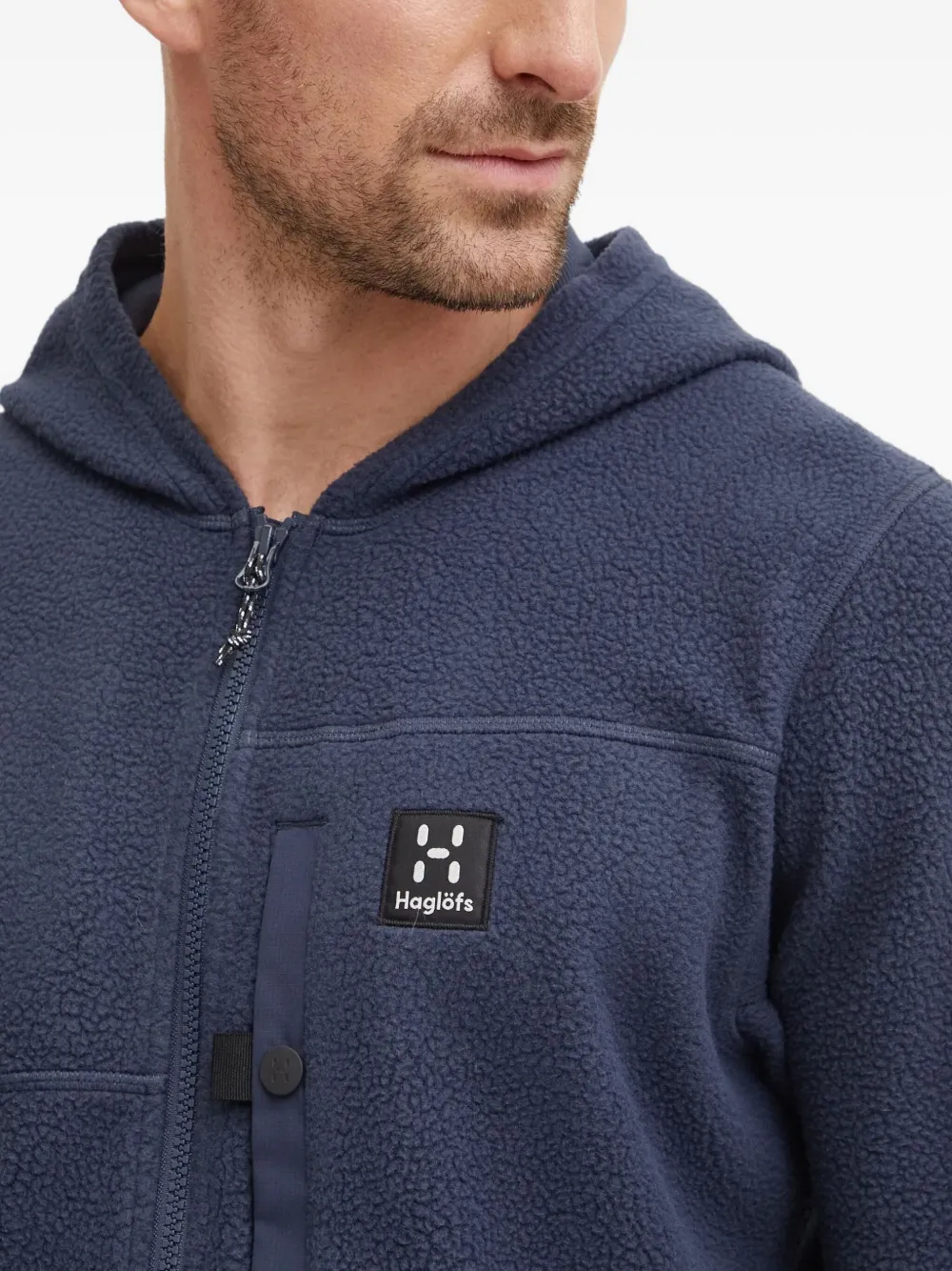 Haglöfs Malung Pile Hooded Zip-up Jacket In Blue