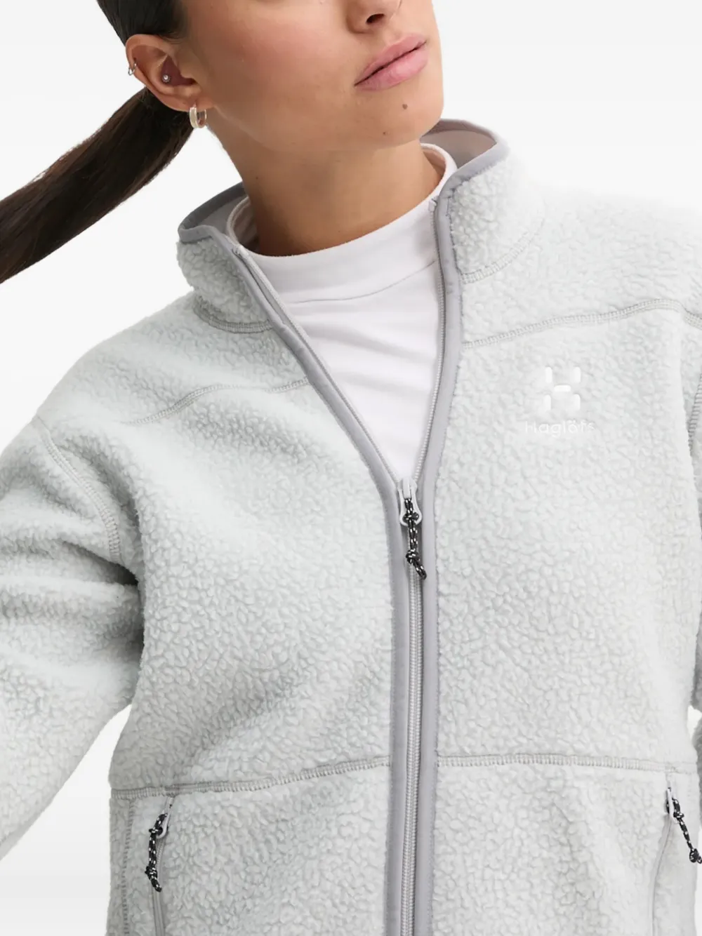 Haglöfs Mossa Pile Fleece-texture Jacket In Gray