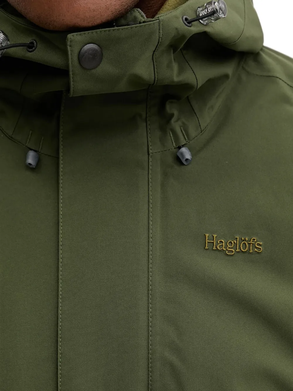 Haglöfs Hooded Logo-embroidered Jacket In Green