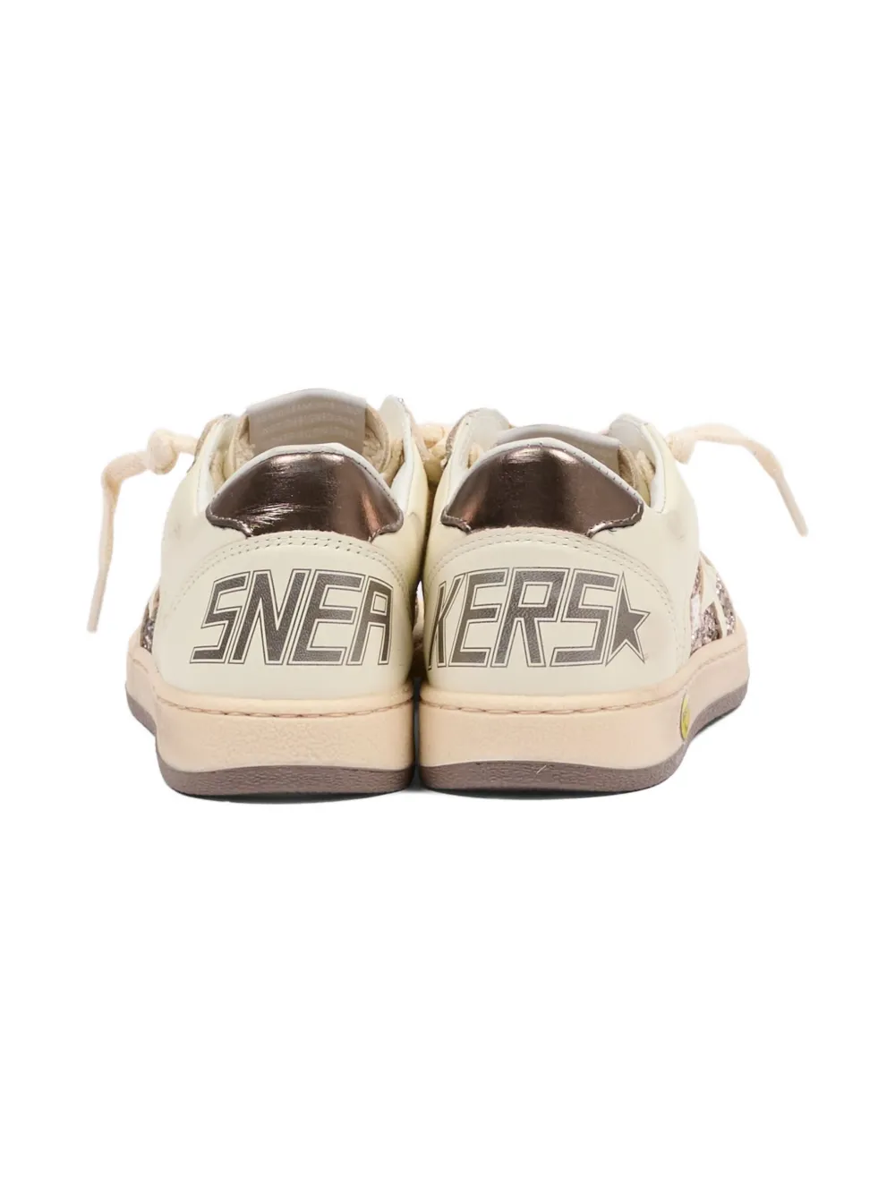 Golden Goose Kids Ball Star glitter sneakers Beige