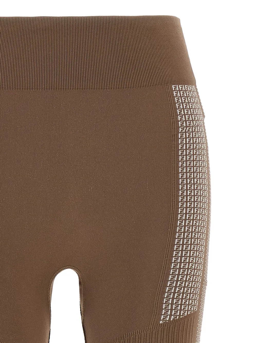 Fendi Seamless Logo-pattern Leggings In Brown