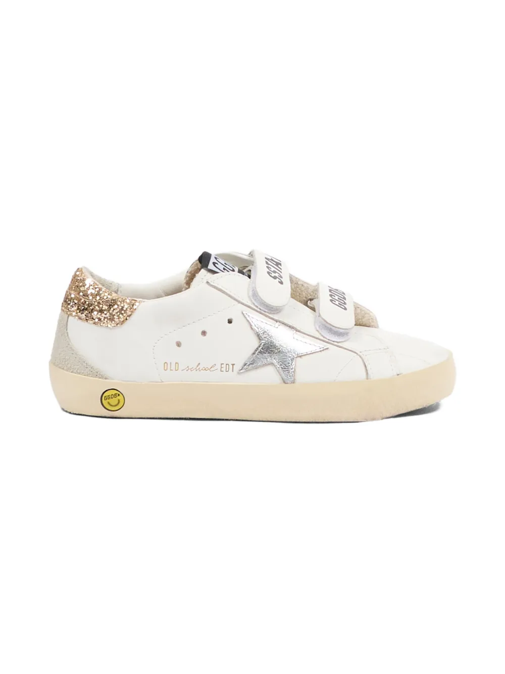 Golden Goose Kids Old School glitter star strap sneakers Wit