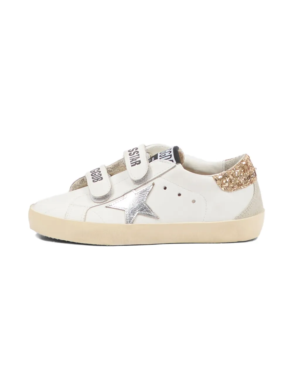 Golden Goose Kids Old School glitter star strap sneakers Wit