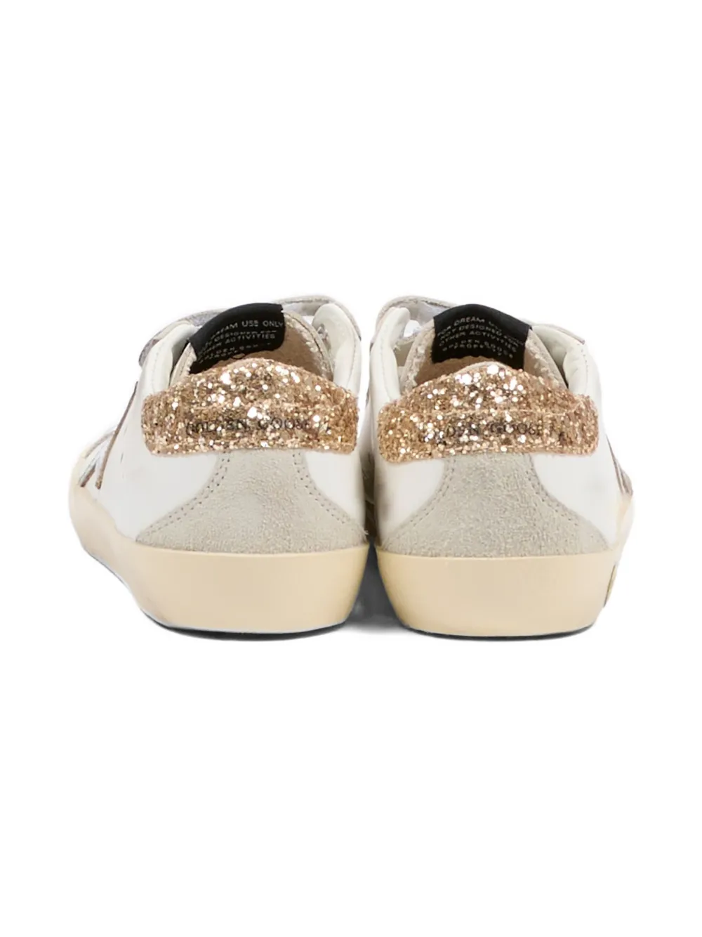Golden Goose Kids Old School glitter star strap sneakers Wit