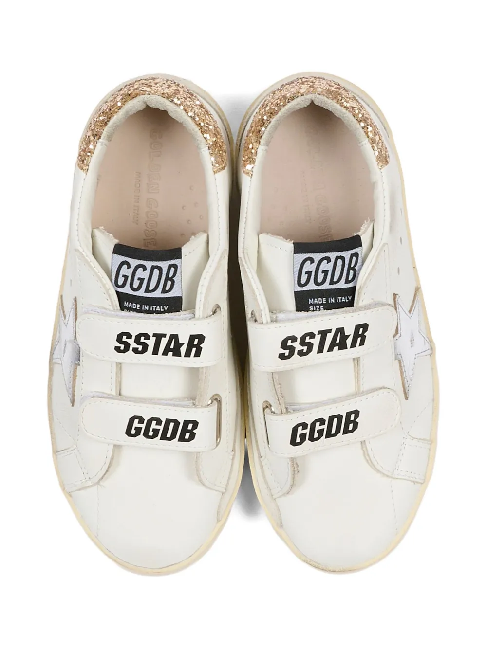 Golden Goose Kids Old School glitter star strap sneakers Wit
