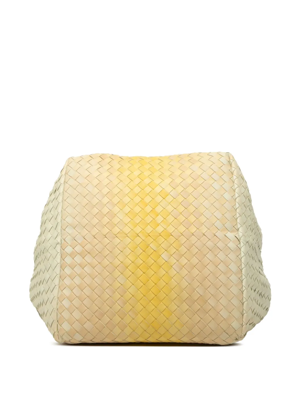 Pre-owned Bottega Veneta 2012-2025 Nappa Intrecciato Nuance Bucket Bag In Yellow