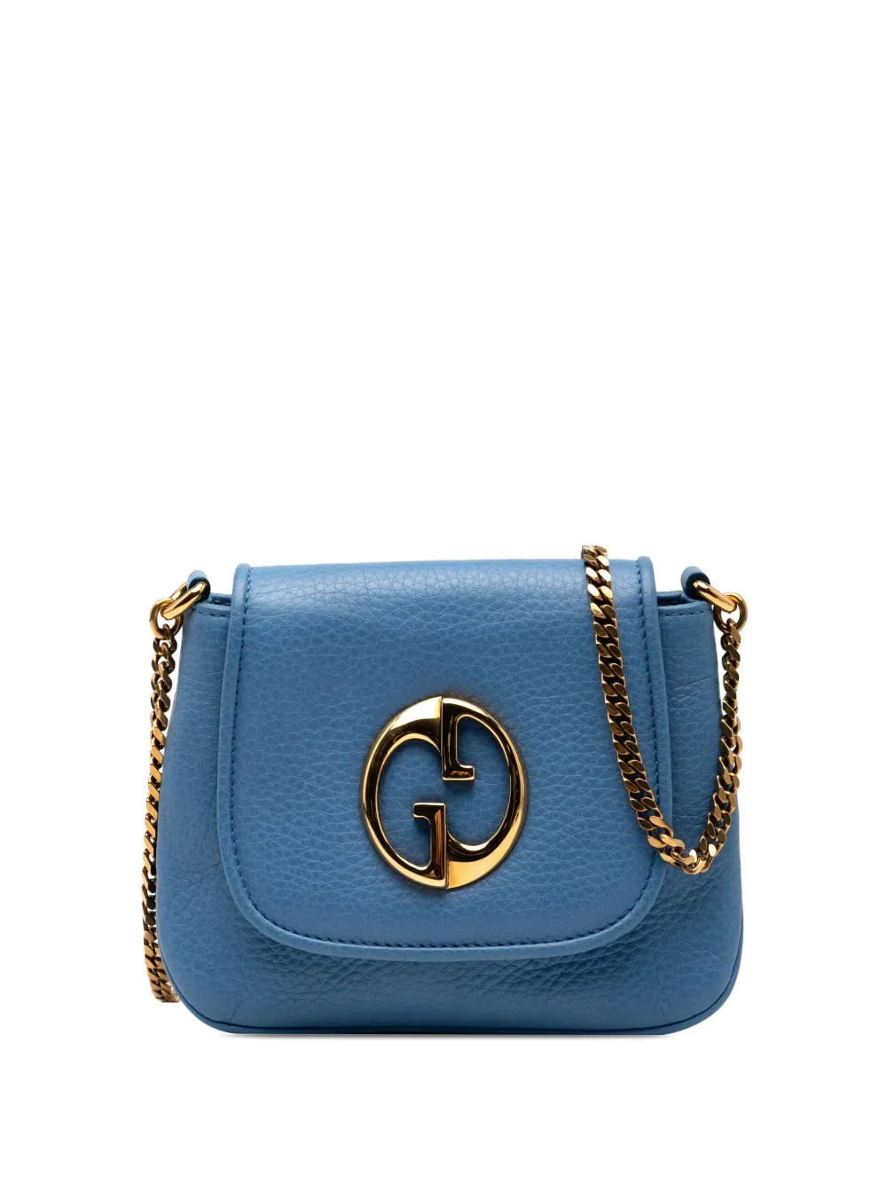 Gucci Pre-Owned 2016-2025 スモール レザー 1973 チェーン ショルダーバッグ - ブルー