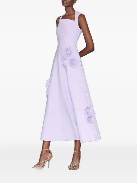 Greta Constantine Parrot floral-appliqué dress