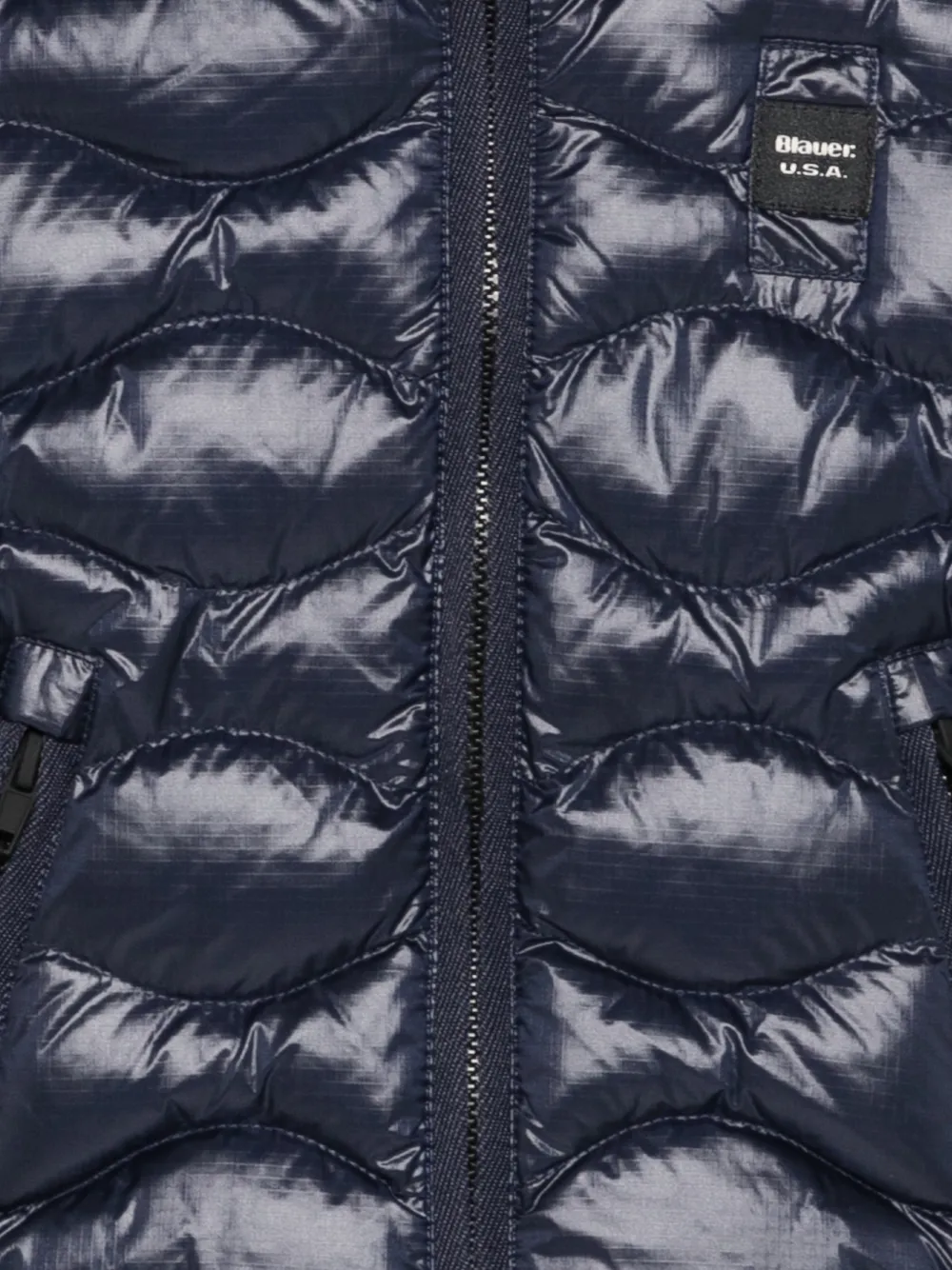 Blauer Gevoerd jack met capuchon Blauw