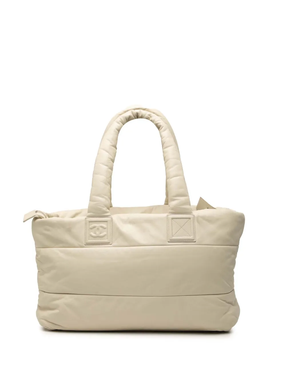 CHANEL Pre-Owned 2008-2009 ミディアム ラムスキン ココ コクーン ハンドバッグ - ホワイト CHANEL Pre-Owned 2008-2009 ミディアム ラムスキン ココ コクーン ハンドバッグ - ホワイト