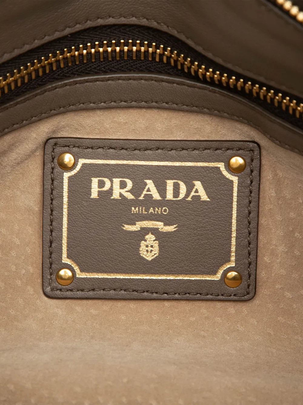 PRADA Pre-owned 2010-2025 Soft Calfskin Shopping Satchel In Gray