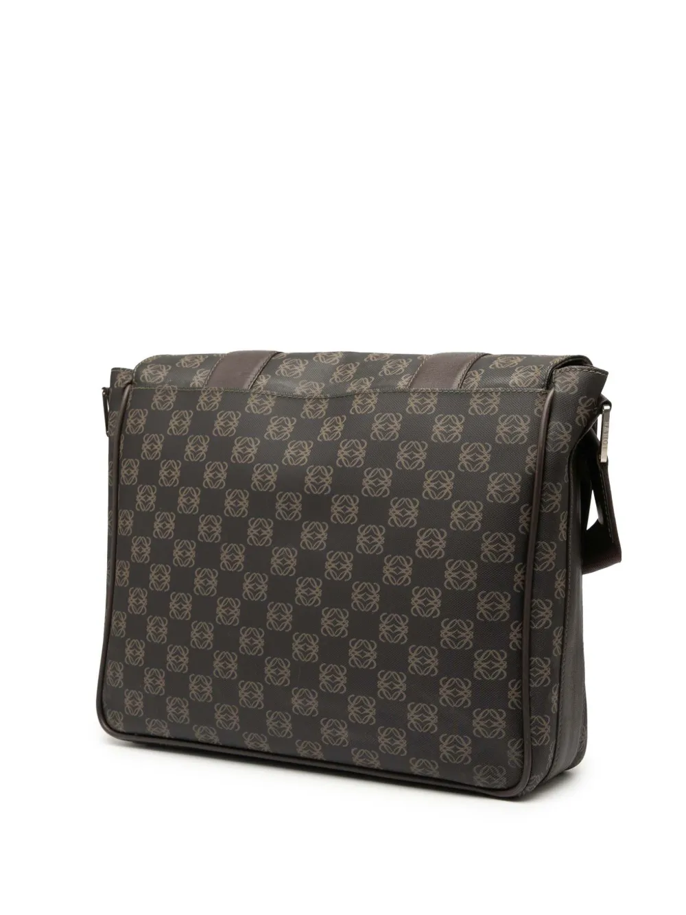 Pre-owned Loewe 2010-2025 Anagram Coated Canvas Flap Crossbody Bag In Brown