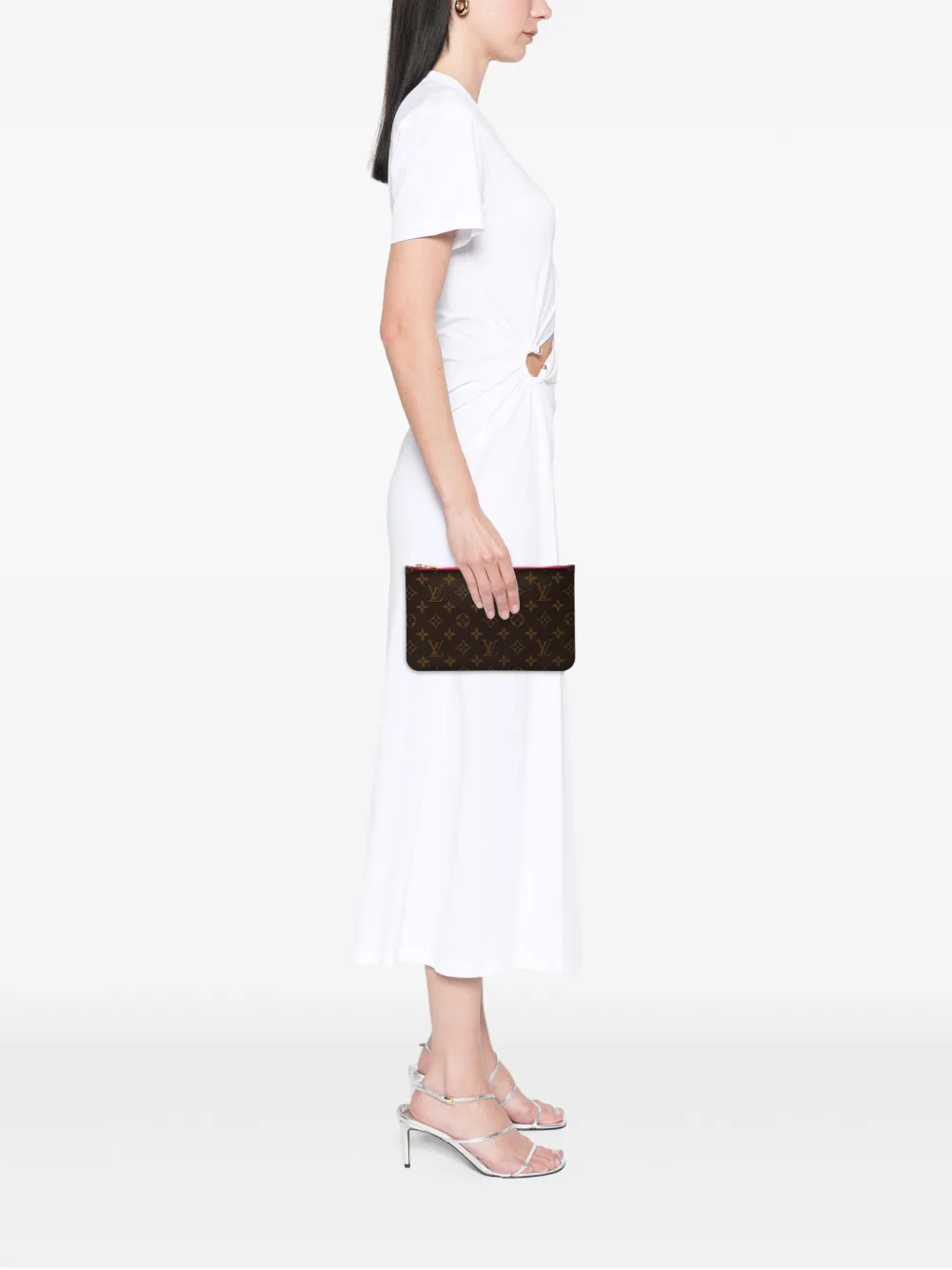 Pre-owned Louis Vuitton 2021 Monogram Neverfull Pouch In Brown