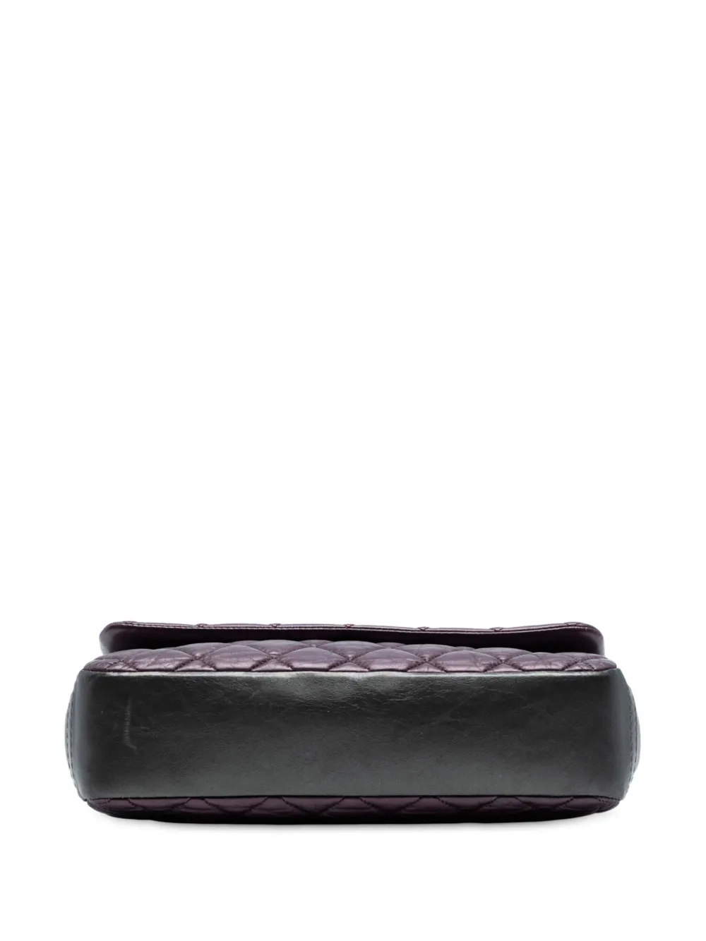 Pre-owned Chanel 2012-2013 Small Bicolor Quilted Aged Calfskin Lady Pearly Flap Crossbody Bag In Purple