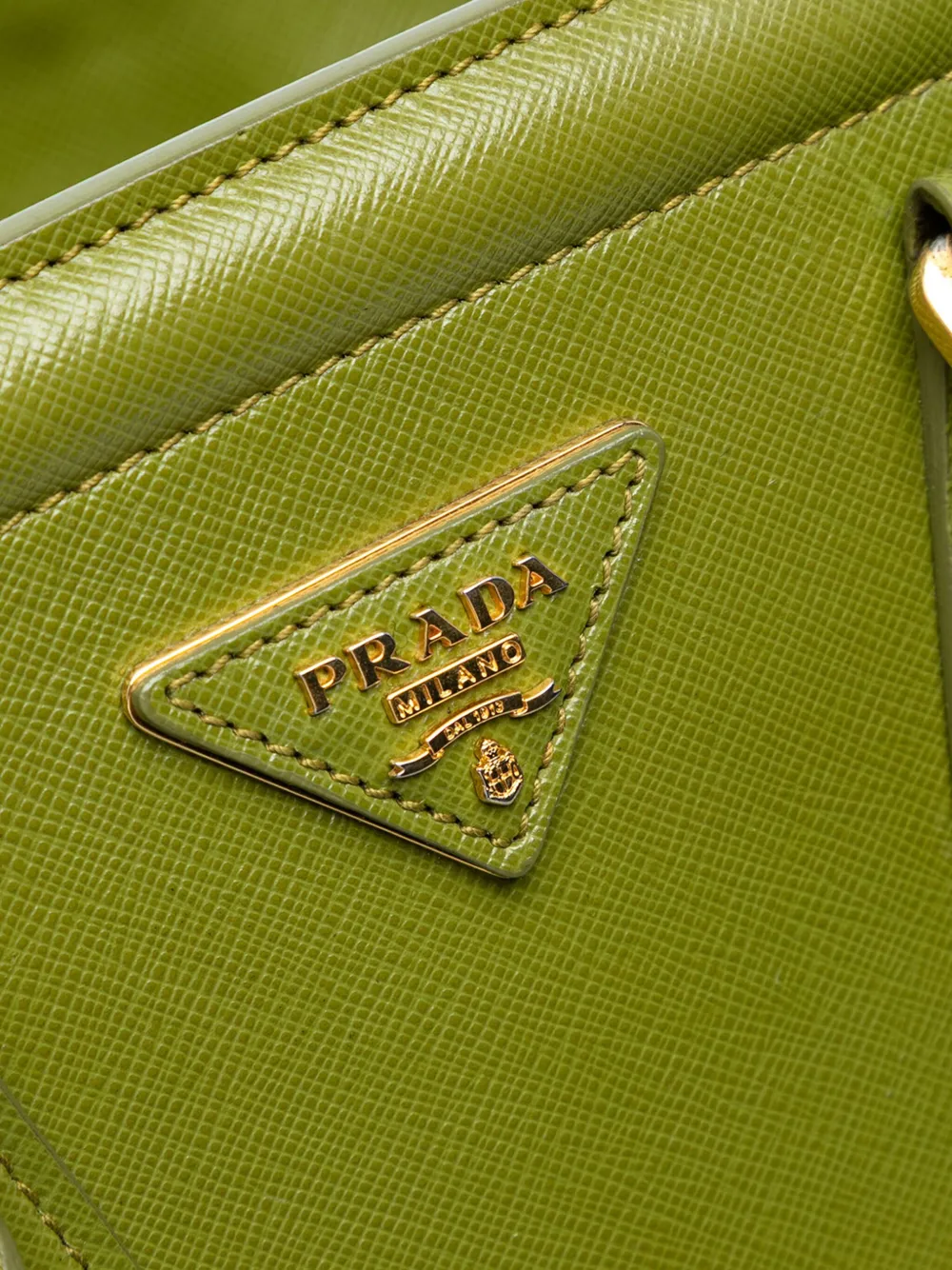 PRADA Pre-owned 2000-2025 Saffiano Vernice Parabole Tote Bag In Green