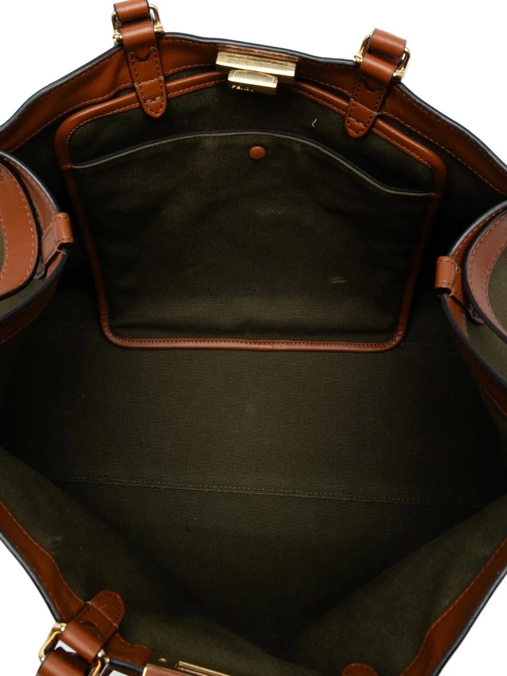 FENDI Pre-owned 2010-2025 Zucca Embroidered Canvas Peekaboo X Tote Satchel In Green