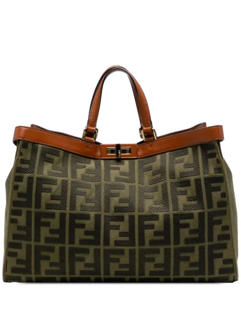 Fendi Pre-Owned bolsa satchel Peekaboo X de lona Zucca bordada 2010-2025 