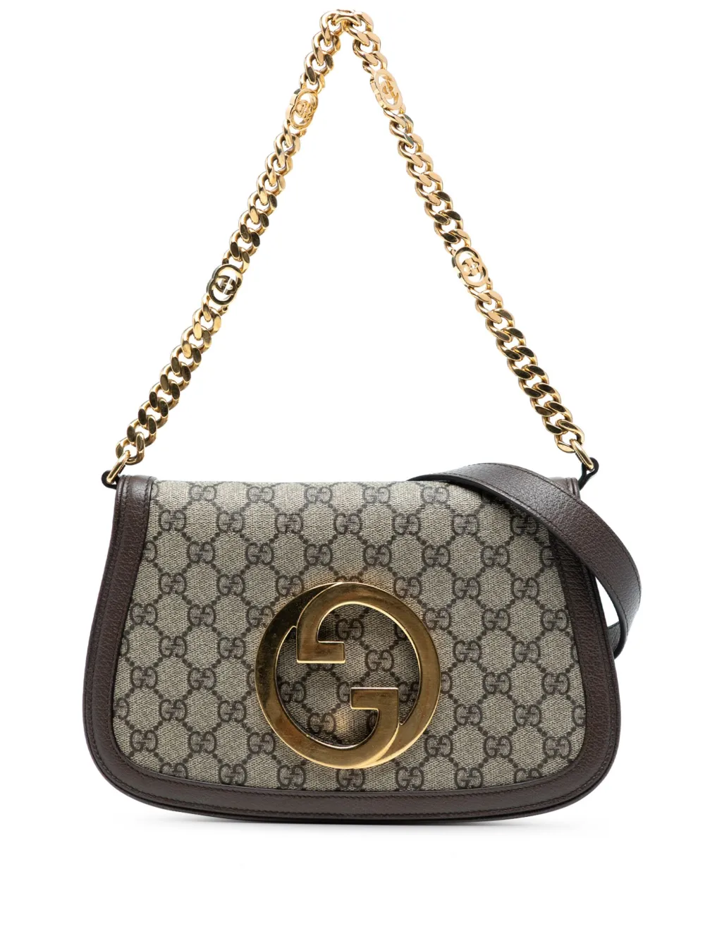 Gucci Pre-Owned 2016-2025 スモール GGスプリーム ブロンディ チェーン サッチェルバッグ - ブラウン