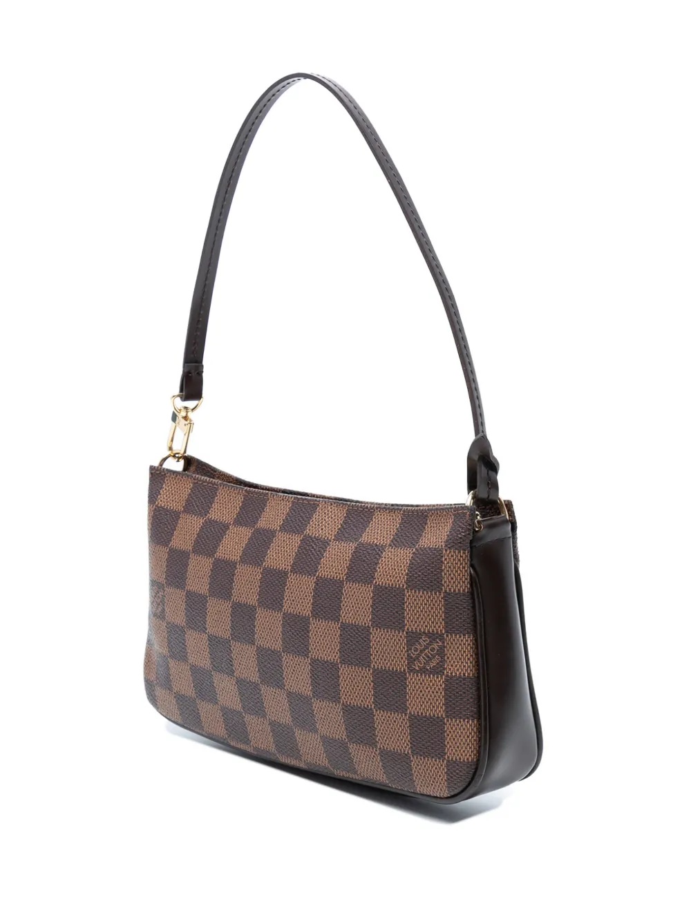 Pre-owned Louis Vuitton 2002 Damier Ebene Pochette Accessoires Shoulder Bag In Brown