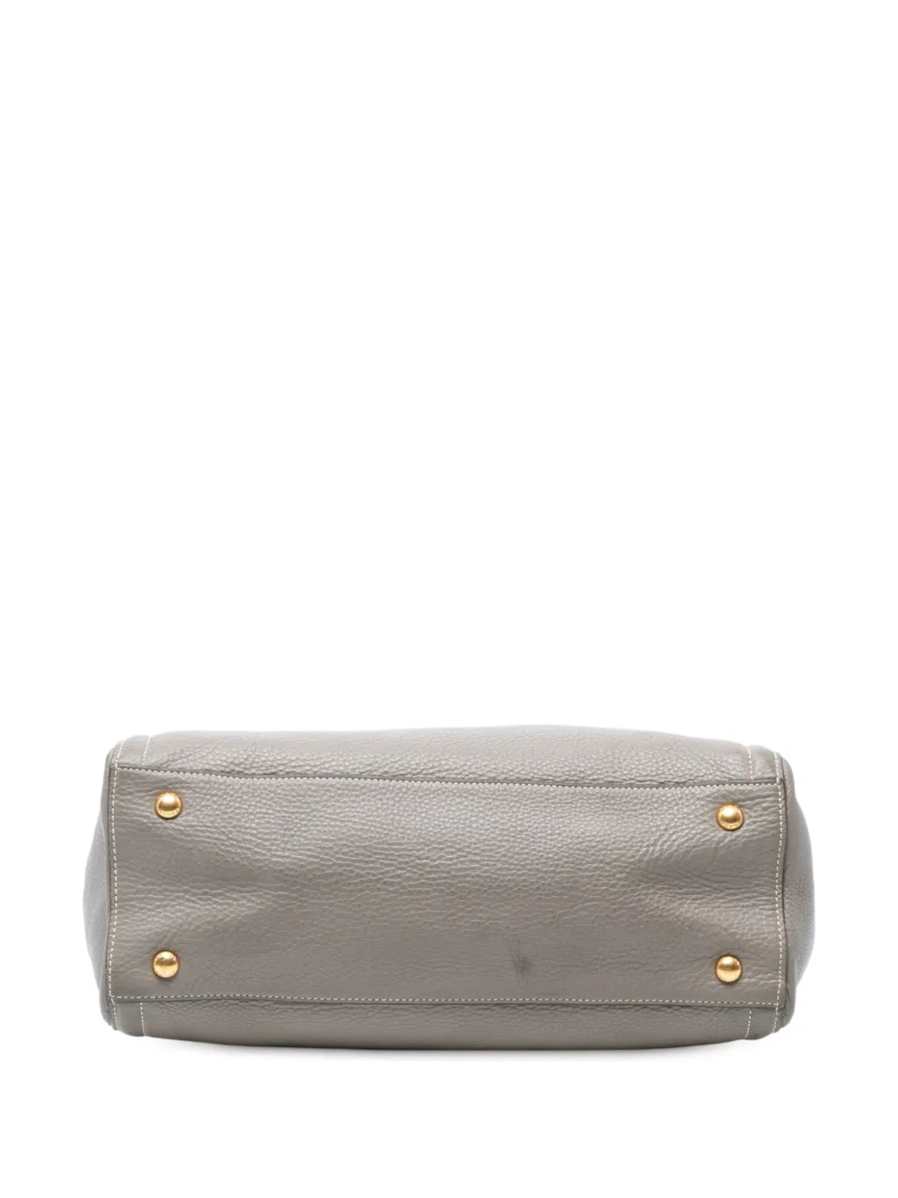 PRADA Pre-owned 2000-2025 Vitello Daino Open Convertible Tote Satchel In Gray