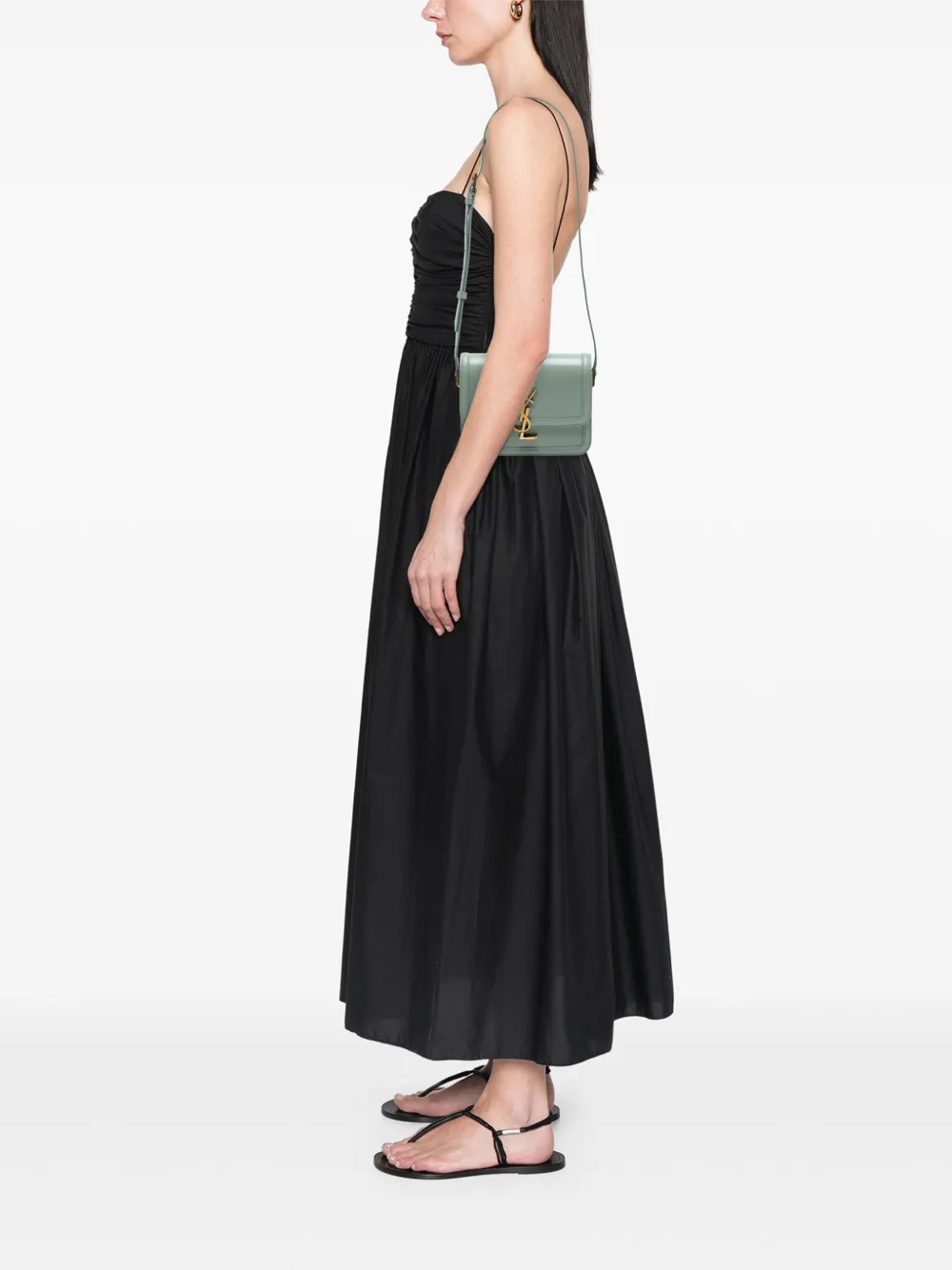 Pre-owned Saint Laurent 2023 Small Calfskin Solferino Satchel In Box Crossbody Bag In Blue