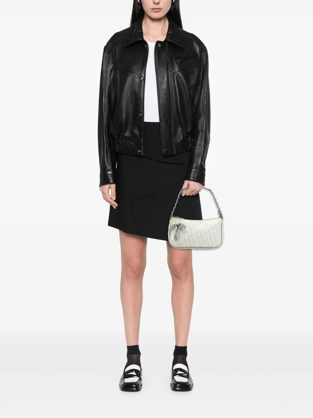 Pre-owned Dior 2007 Oblique Coated Canvas Romantique Shoulder Bag In White