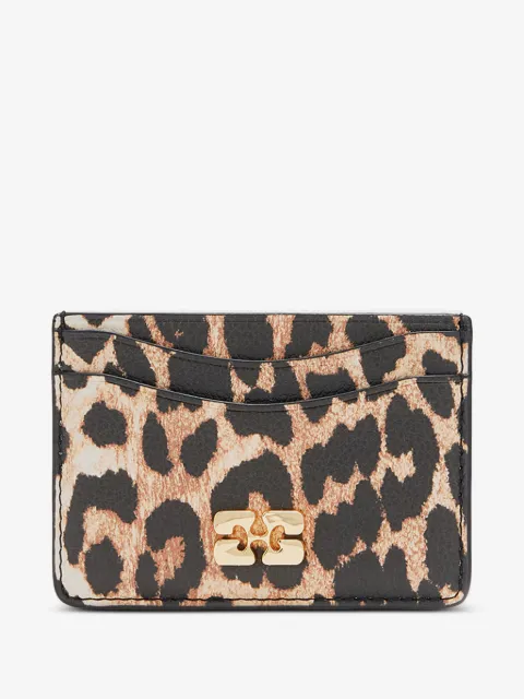 GANNI Bou leopard-print card holder