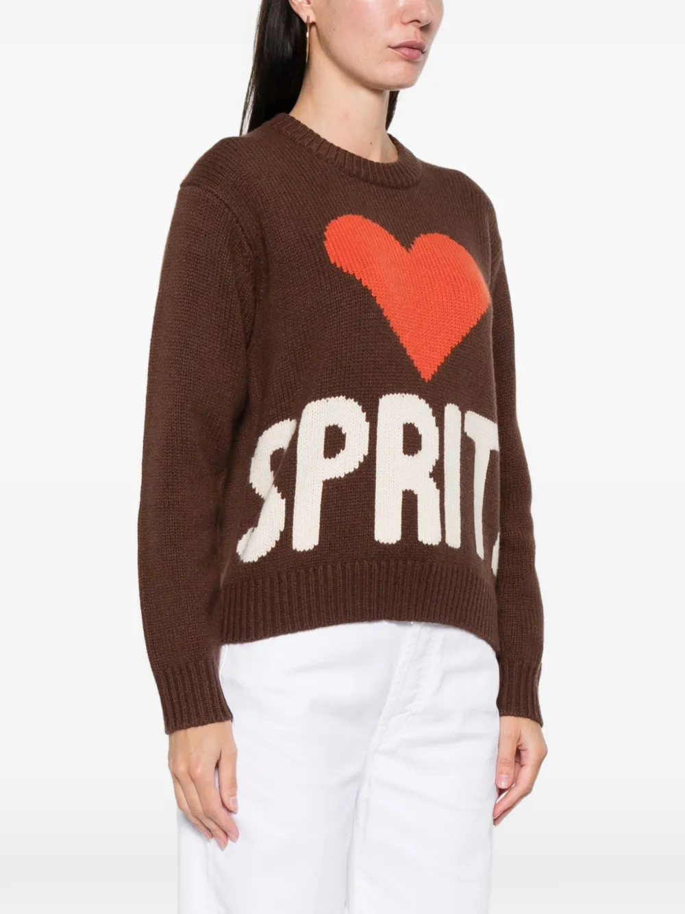 Mc2 Saint Barth Kyla Heart-detail Sweater In Brown