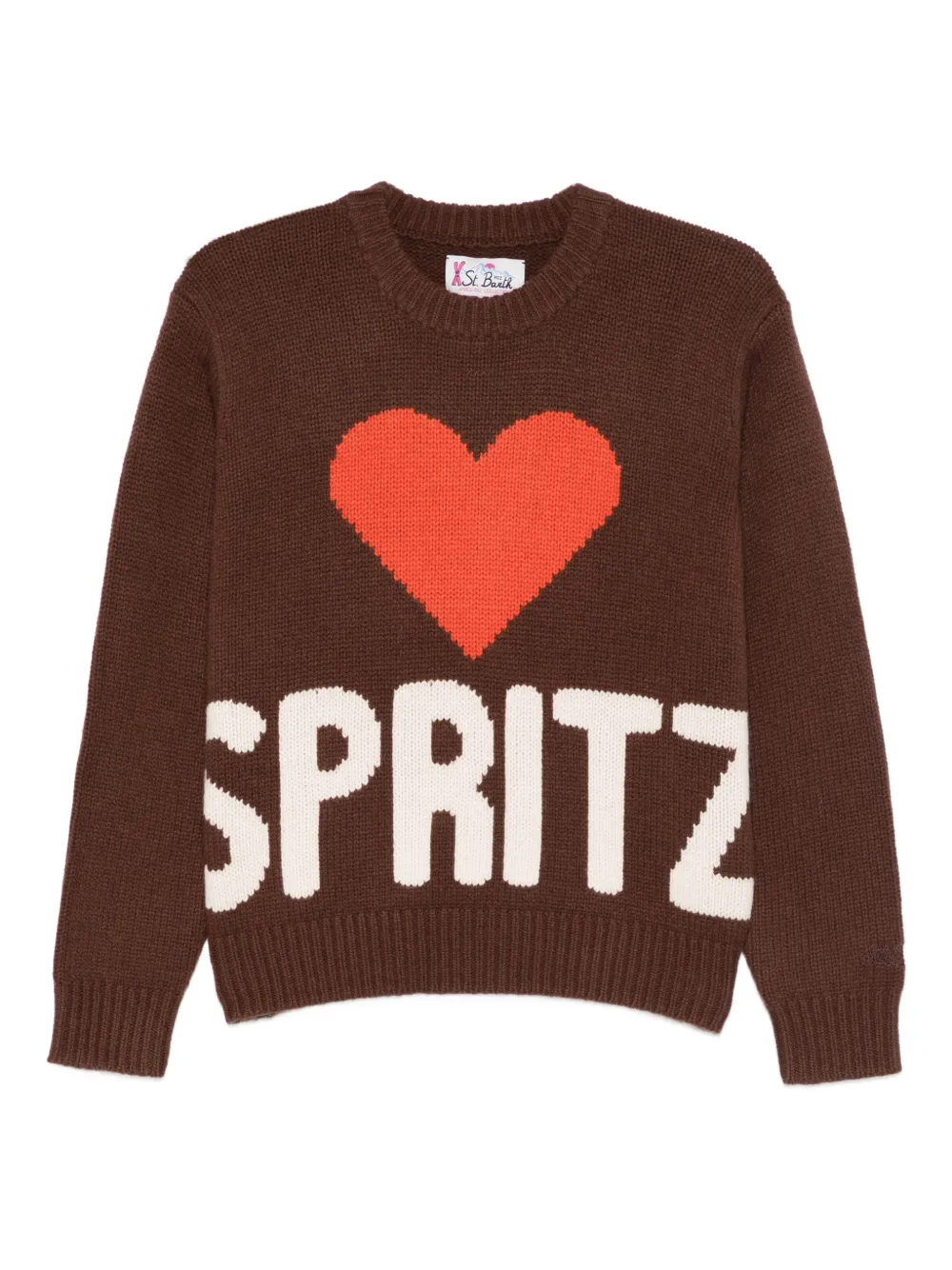 Mc2 Saint Barth Kyla Heart-detail Sweater In Brown