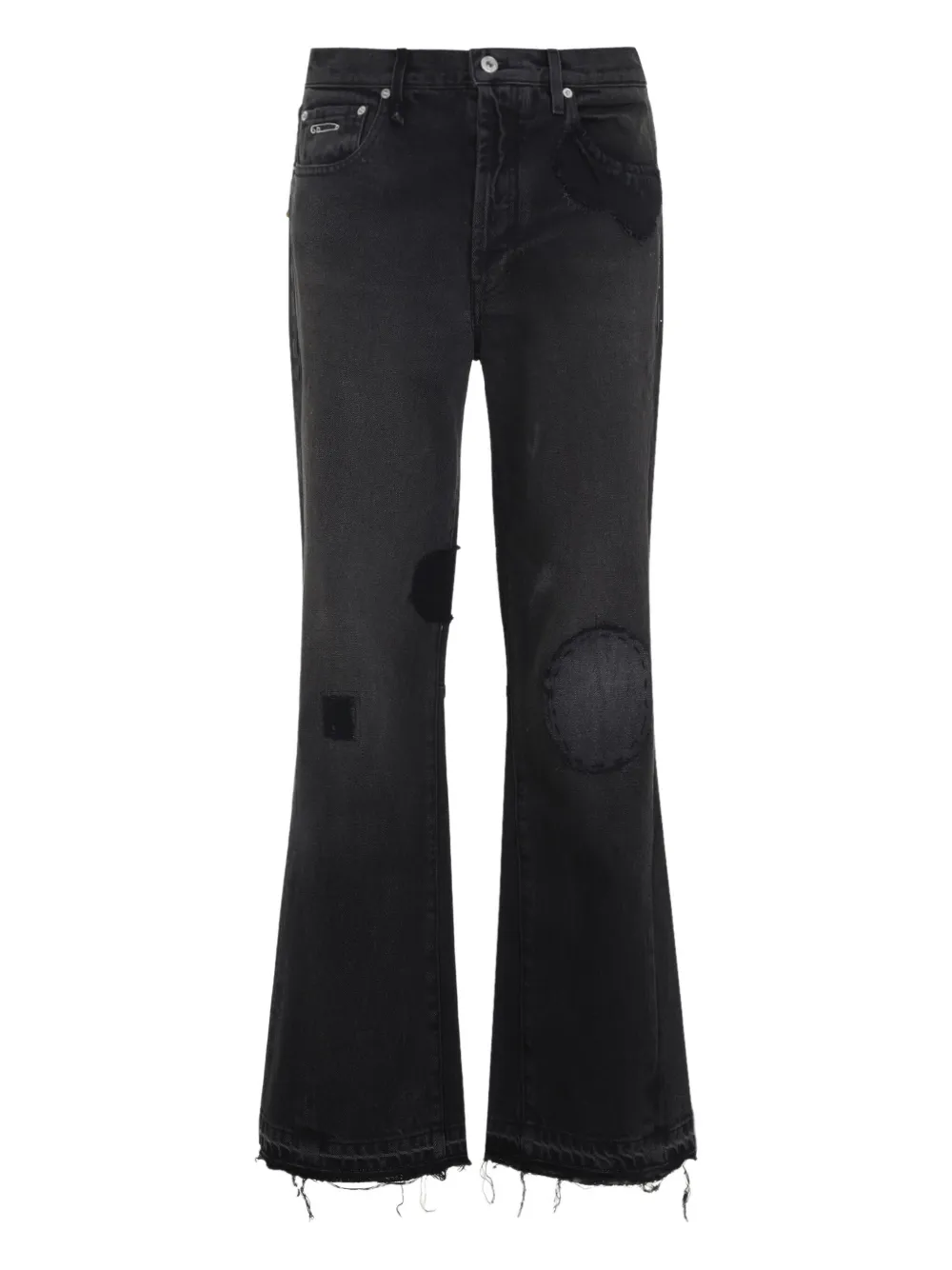 GALLERY DEPT. patched frayed jeans | Black | Image 1
