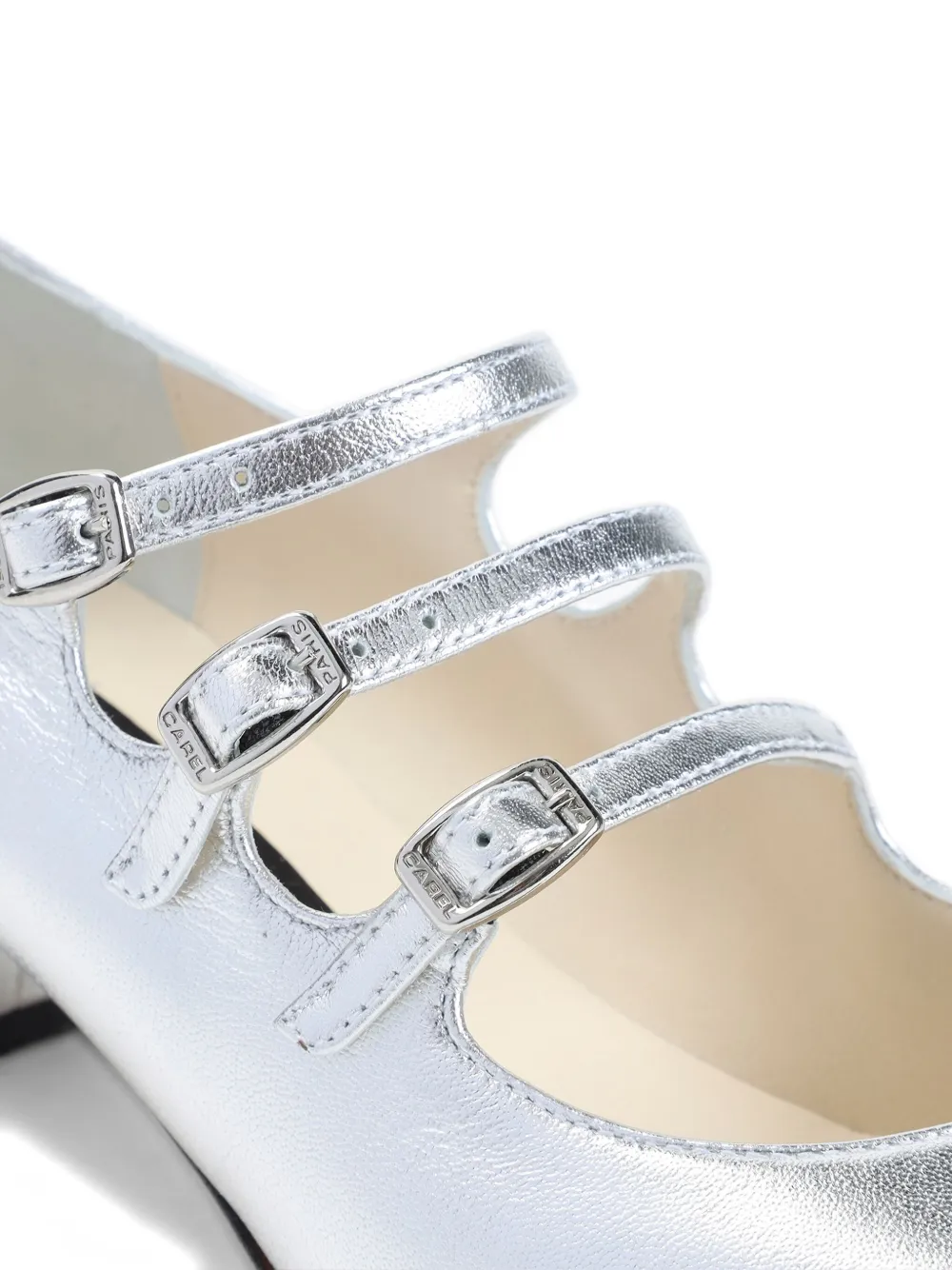 Carel Paris 40 mm Kina pumps met gespbandje Zilver