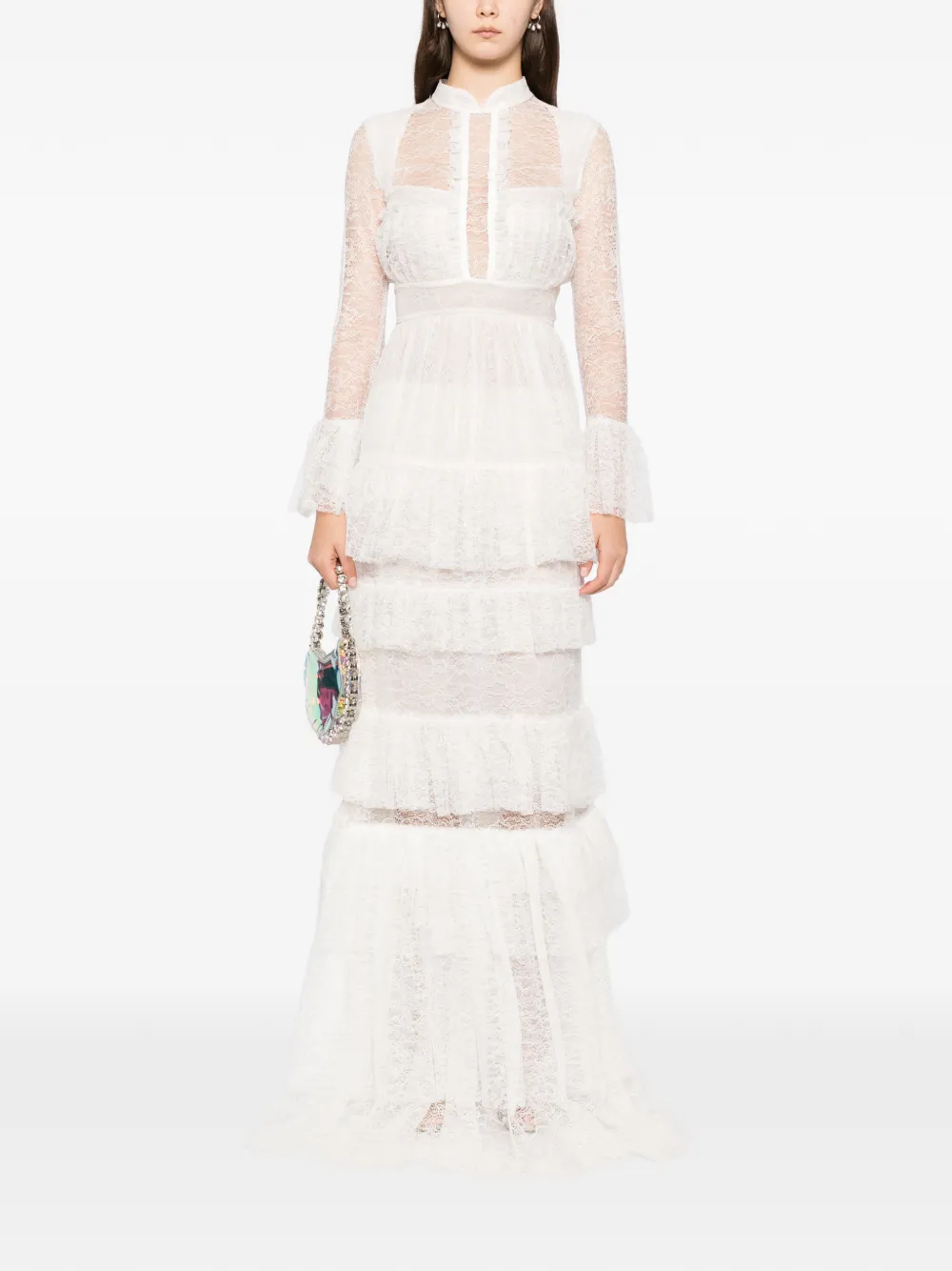 Saiid Kobeisy Maxi-jurk met ruches - Wit