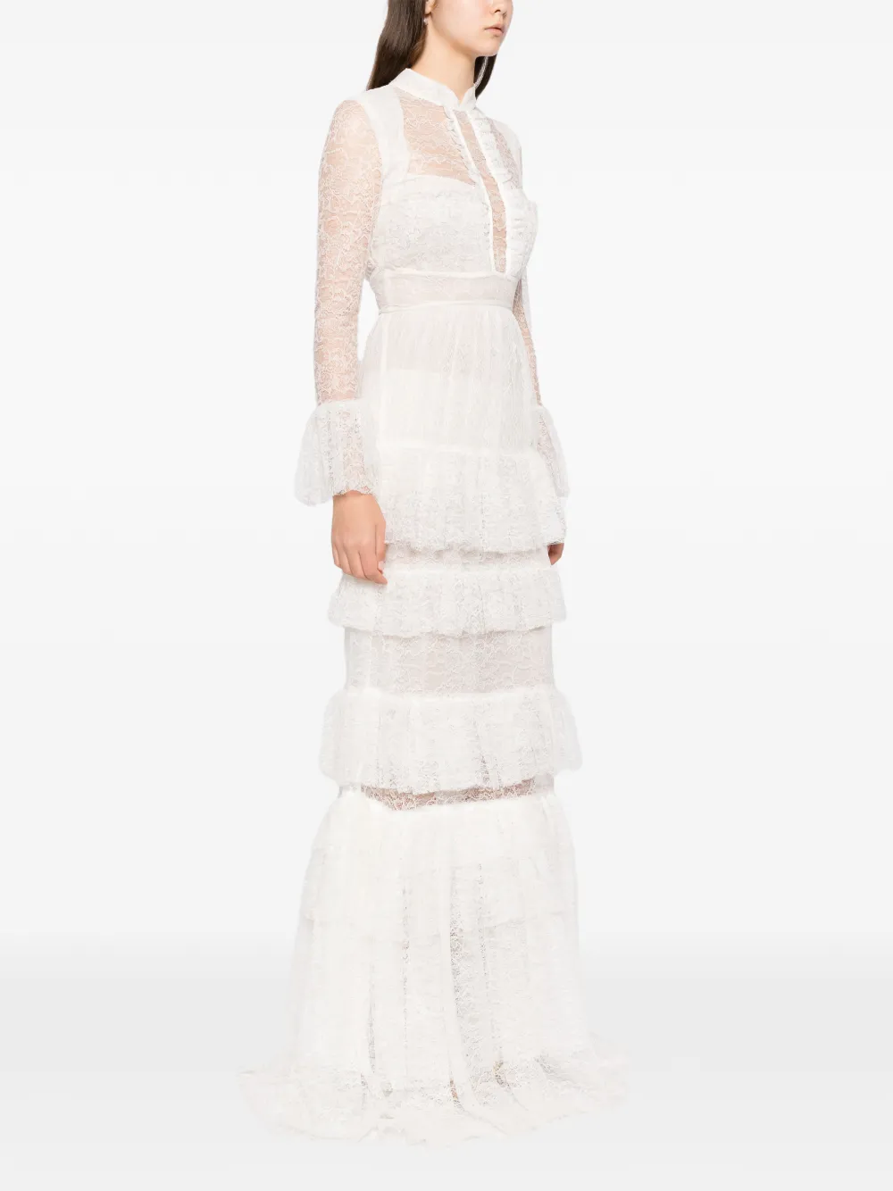 Saiid Kobeisy Maxi-jurk met ruches Wit