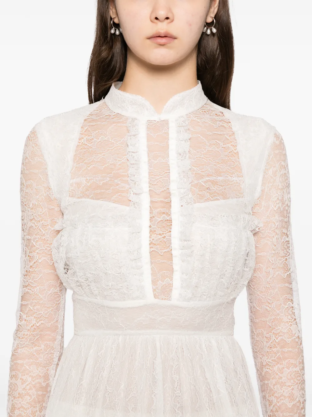 Saiid Kobeisy Maxi-jurk met ruches Wit