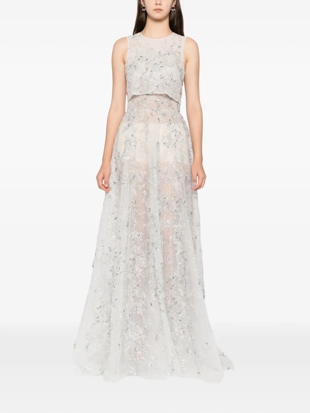 Saiid Kobeisy Maxi-jurk met borduurwerk - Wit