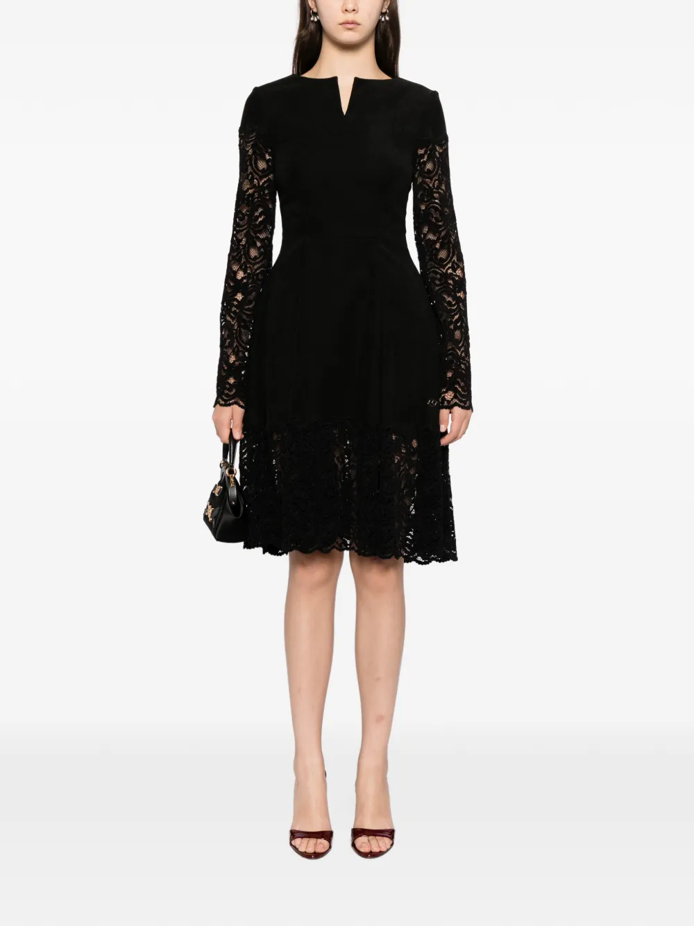 Saiid Kobeisy Mini-jurk van kant - Zwart