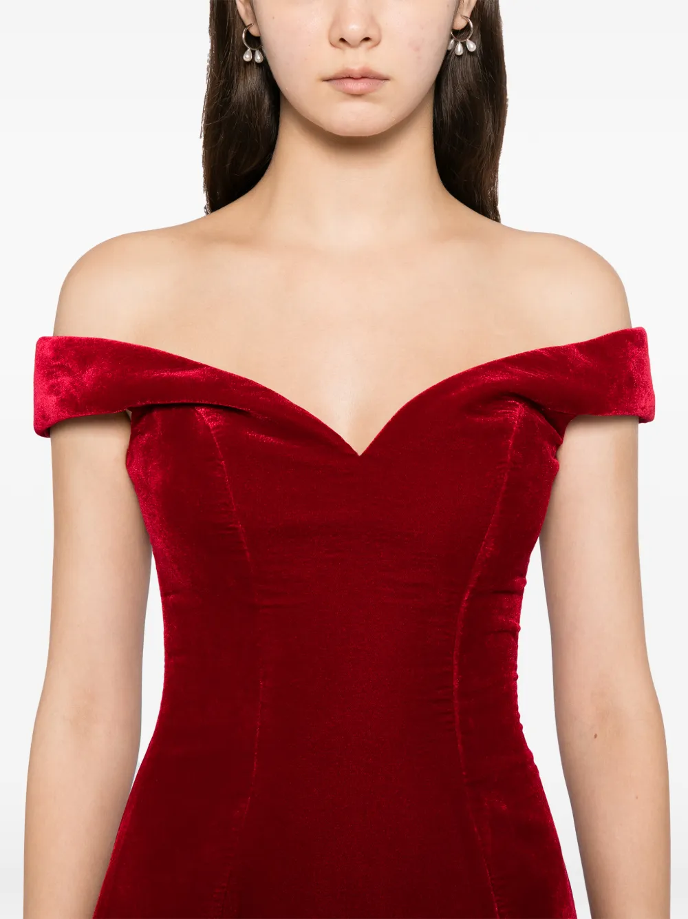 Saiid Kobeisy Off-shoulder jurk Rood