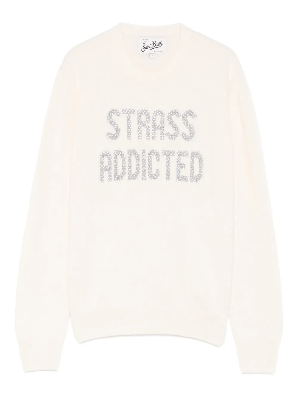 Mc2 Saint Barth New Queen Embellished Sweater In Neutral