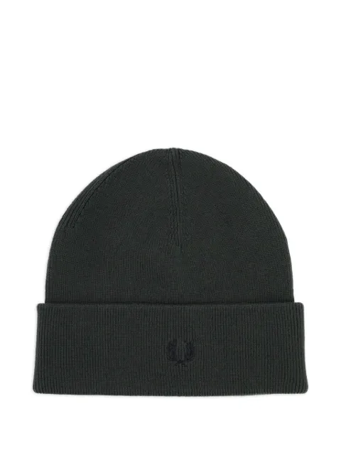 Fred Perry logo-embroidered beanie hat