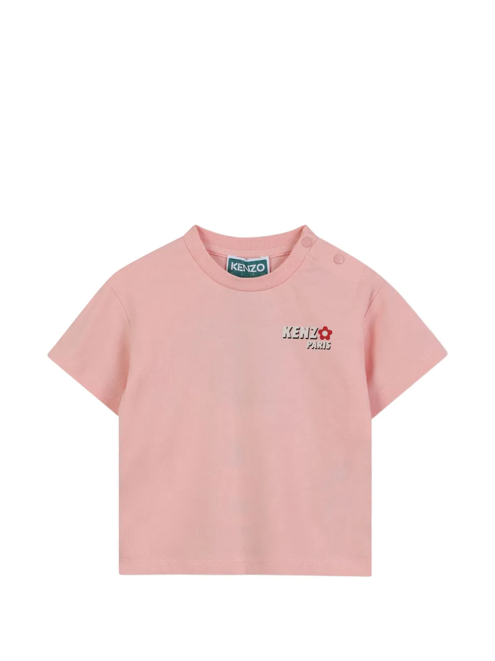 Kenzo Kids flower-graphic cotton T-shirt - Rosa