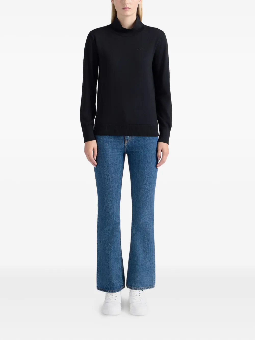  Bally Mock-neck Stripe Sweater - Black 