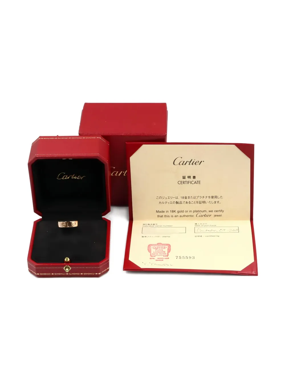 Pre-owned Cartier 2010s 18k Rose Gold Love Ring In Pink