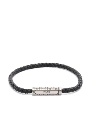 Christian Dior Pre-Owned 2000s Cannage Leather Bracelet | Black
